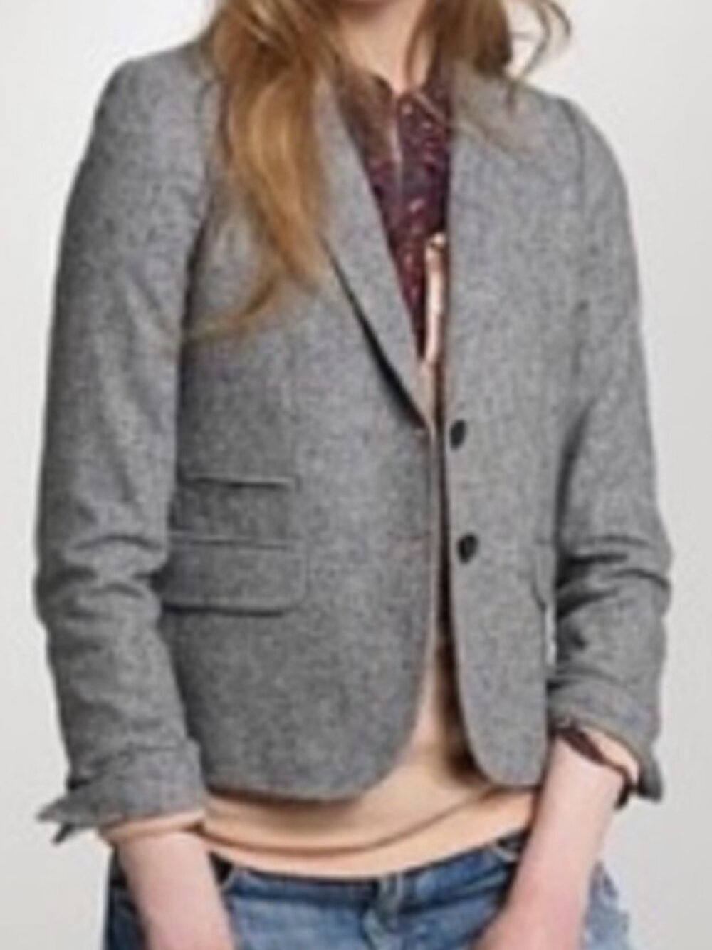 J Crew Schoolboy Blazer, Donegal Tweed, Wool/Silk Blend - Womens 2